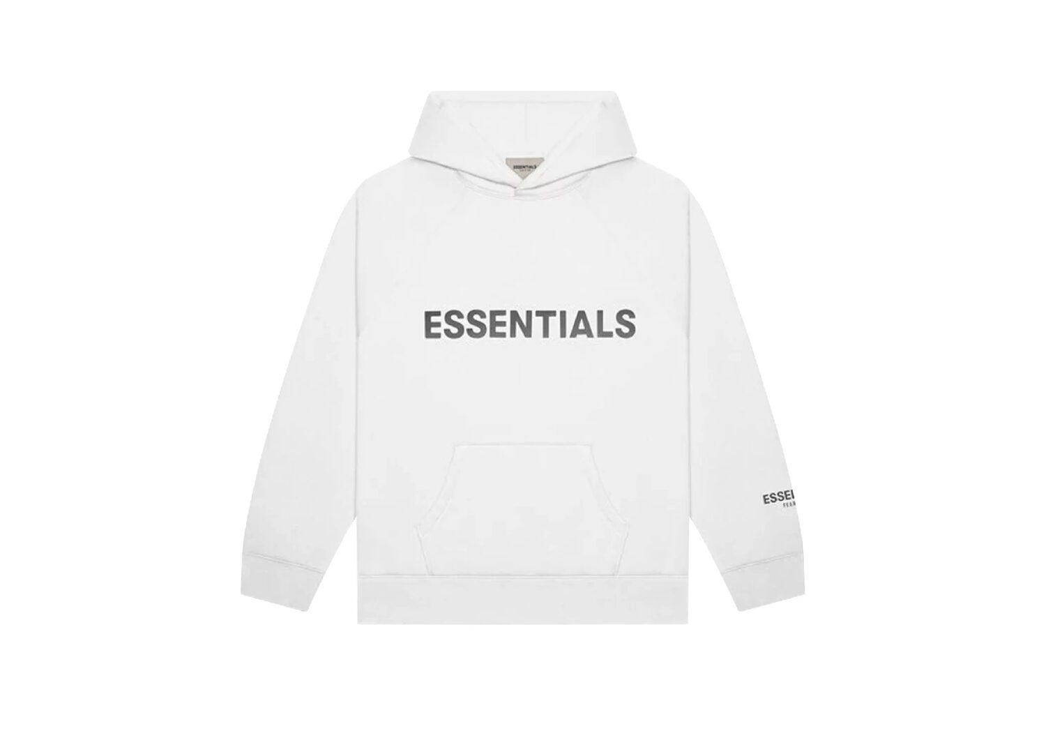 fear of god essentials hoodie white