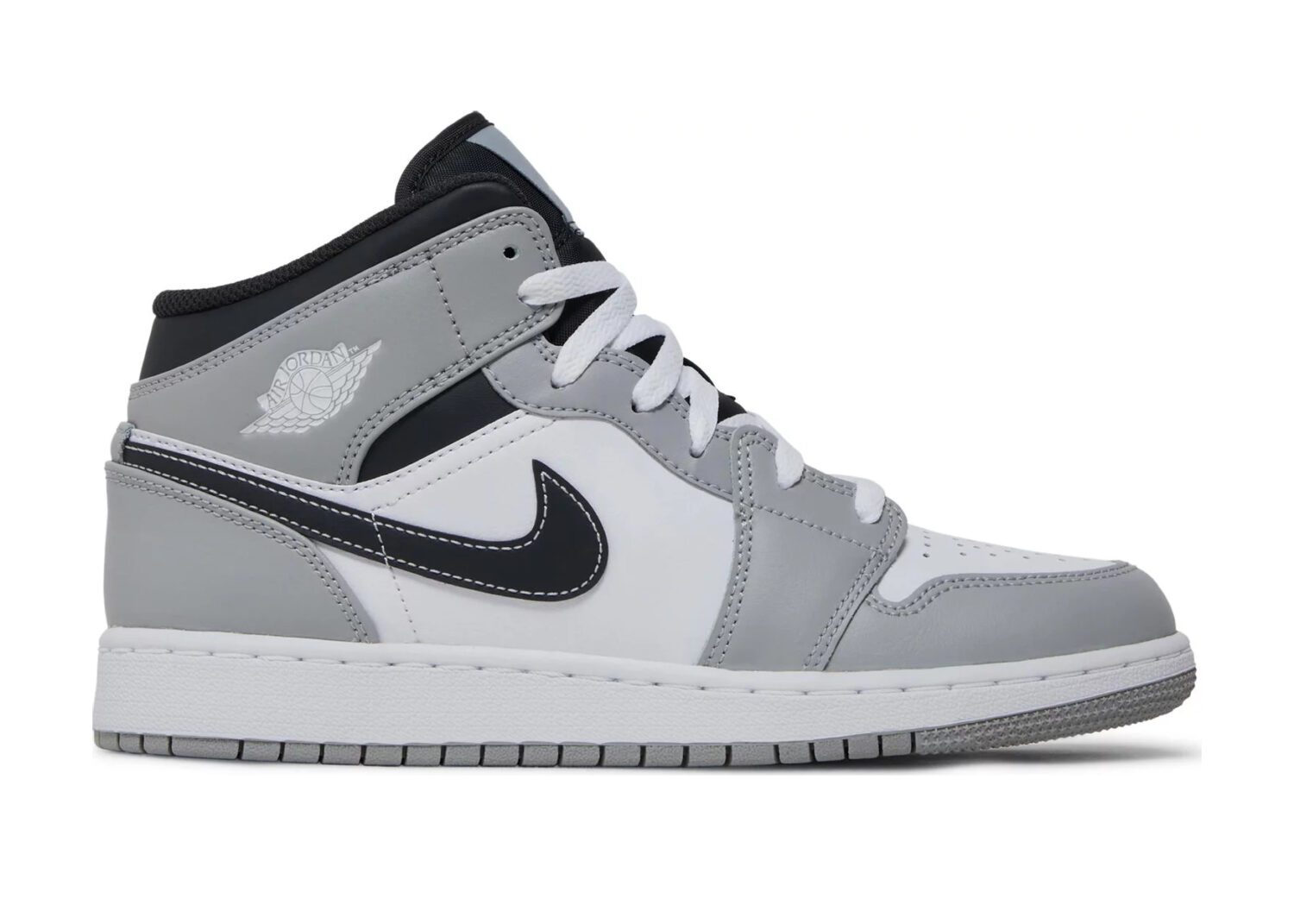 nike air jordan 1 mid light smoke grey (gs)