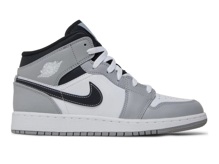 nike air jordan 1 mid light smoke grey (gs)