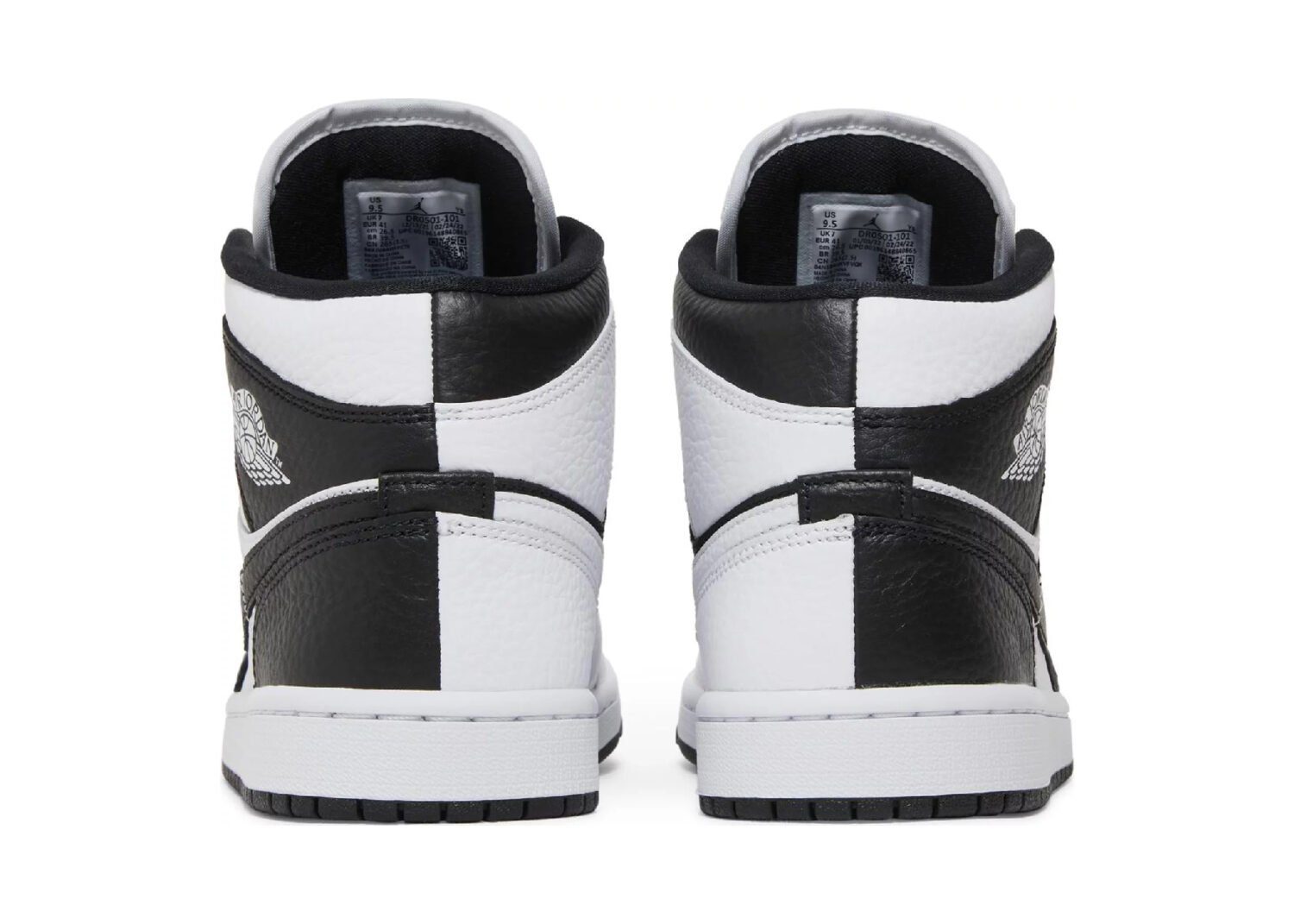 nike air jordan 1 mid split black white (w)3