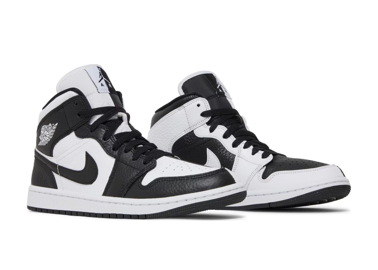 nike air jordan 1 mid split black white (w)5