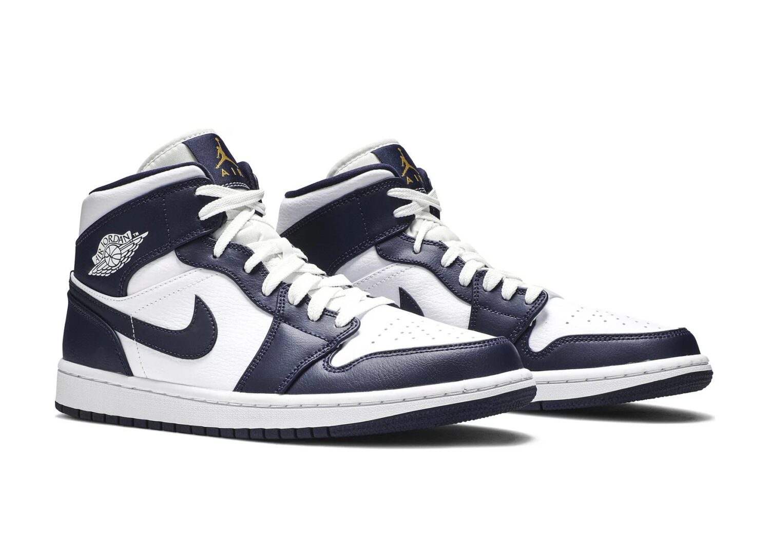 nike air jordan 1 mid white metallic gold obsidian5