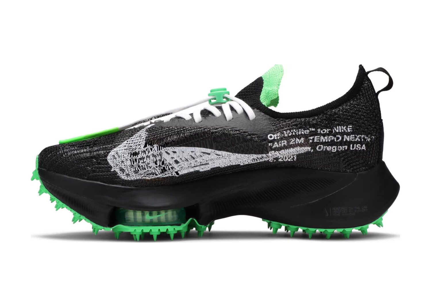 nike air zoom tempo next flyknit off white black scream green 2