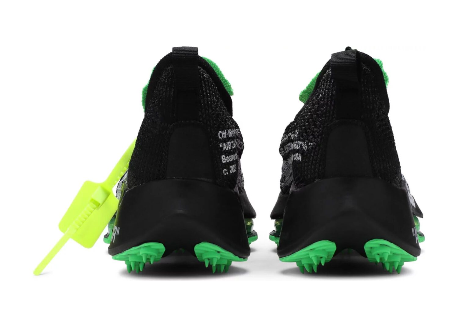 nike air zoom tempo next flyknit off white black scream green 3