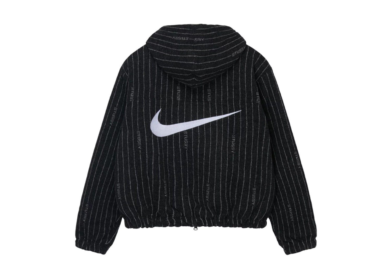 nike x stussy striped wool jacket black 2