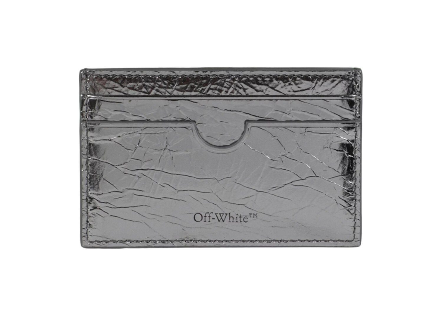 off white jitney simple lamina card case silver 2