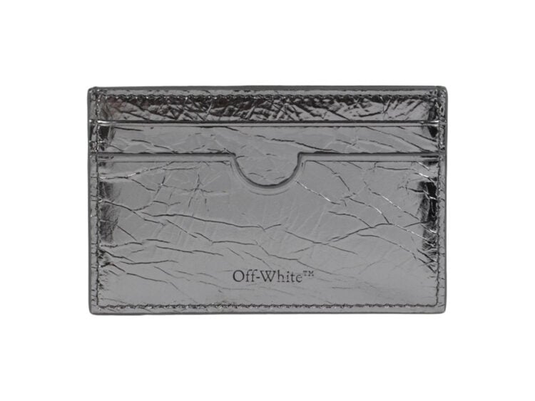 off white jitney simple lamina card case silver 2