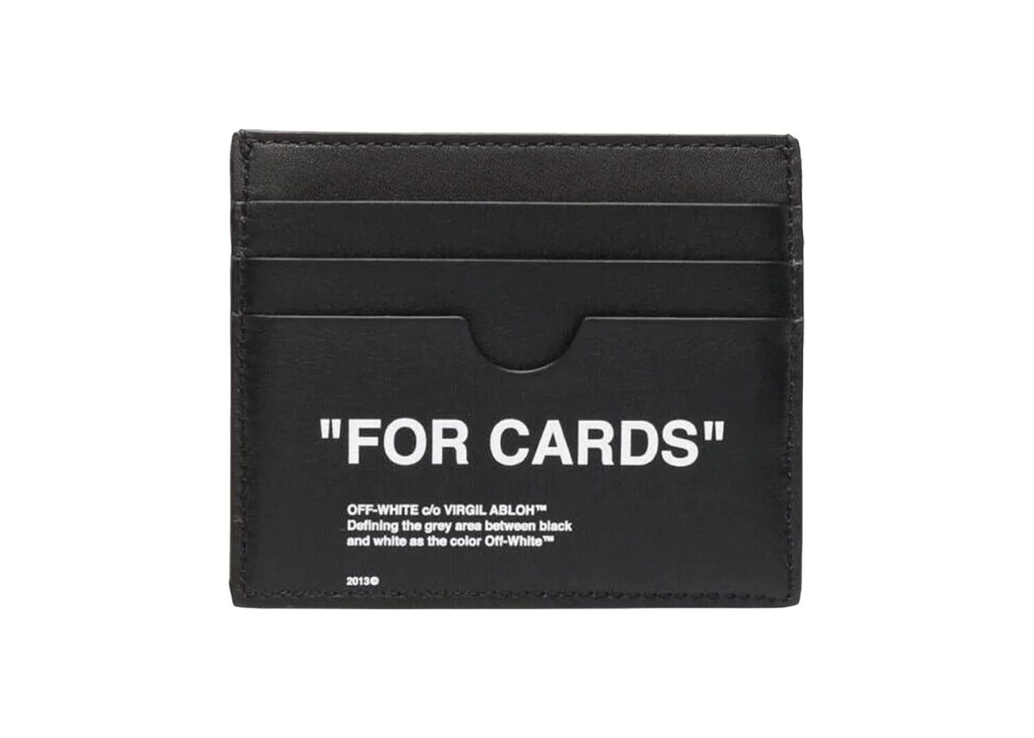 off white quote card case black white