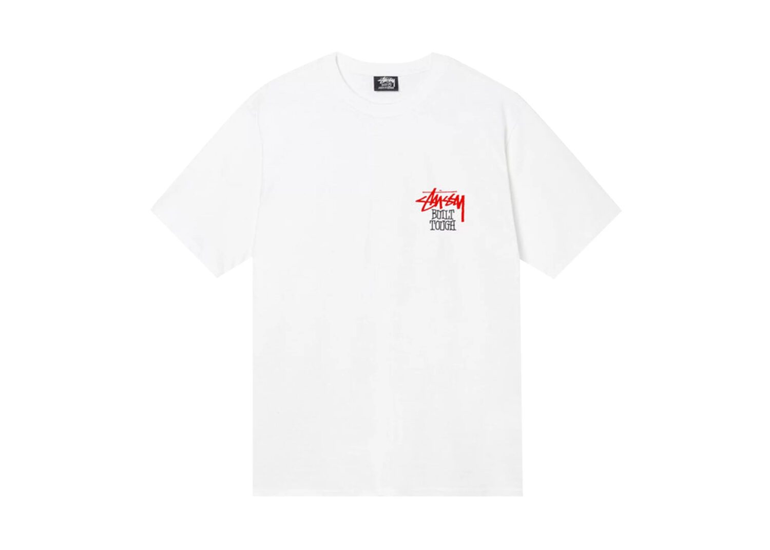 stüssy built tough tee white