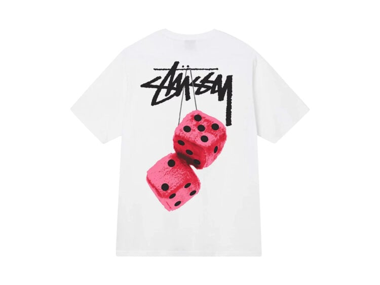 stüssy fuzzy dice tee white 2