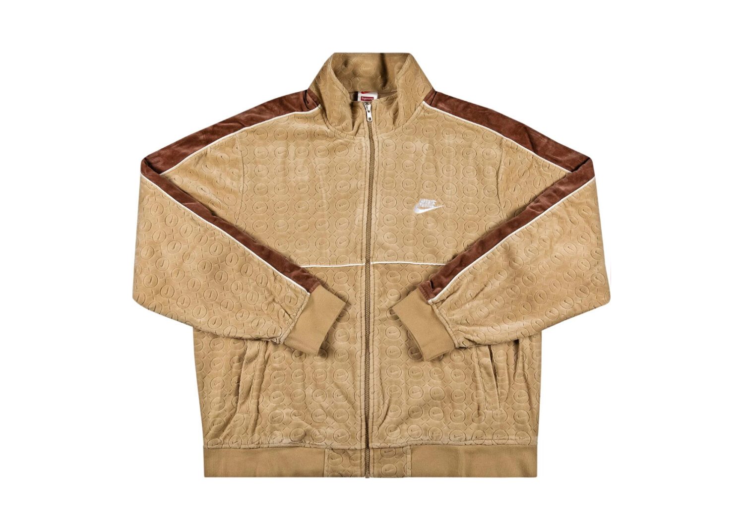 supreme nike velour track jacket tan