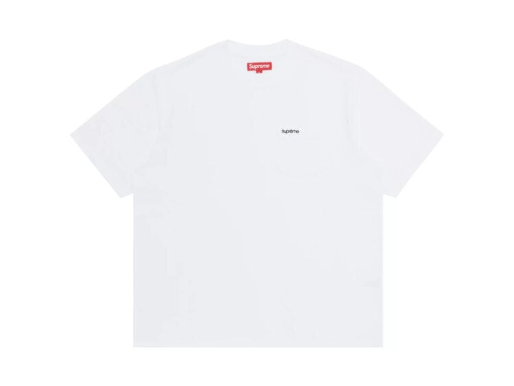 supreme ss pocket tee white