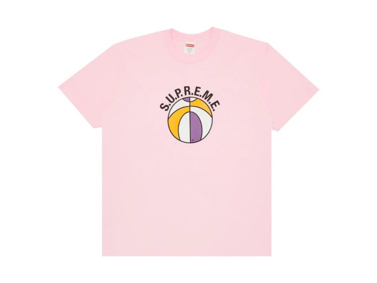 supreme league tee light pink