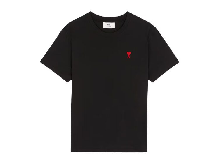 ami paris ami de coeur classic fit t shirt black:red
