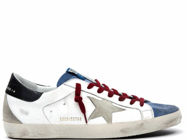 golden goose super star white blue red