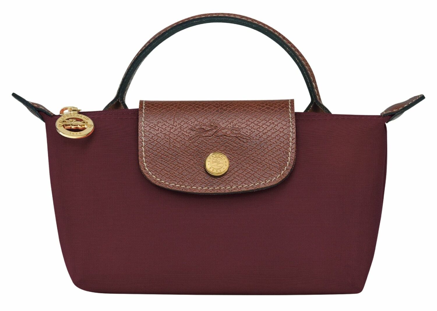 longchamp le pliage original pouch with handle burgundy