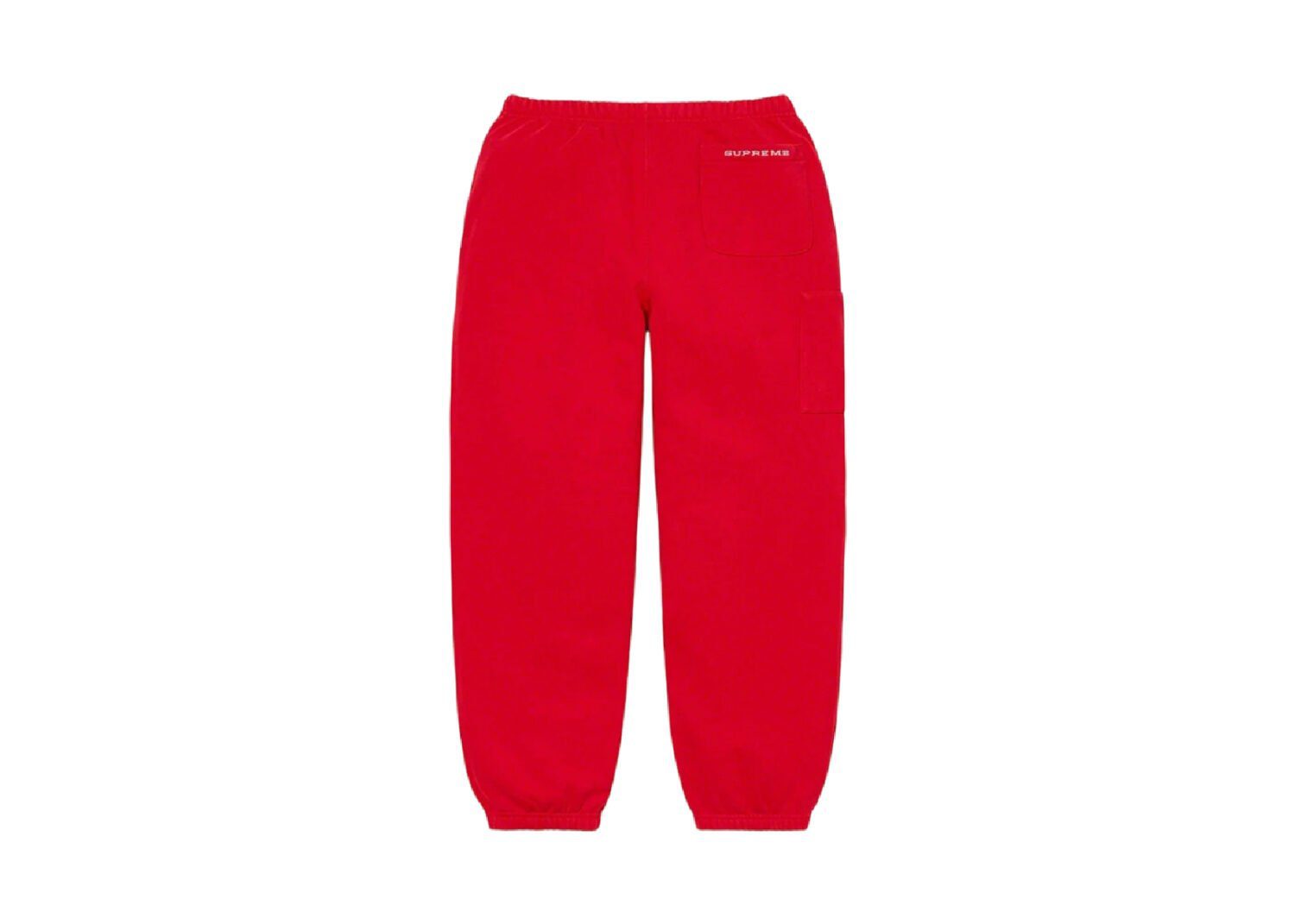 nike x supreme cargo sweatpants red2