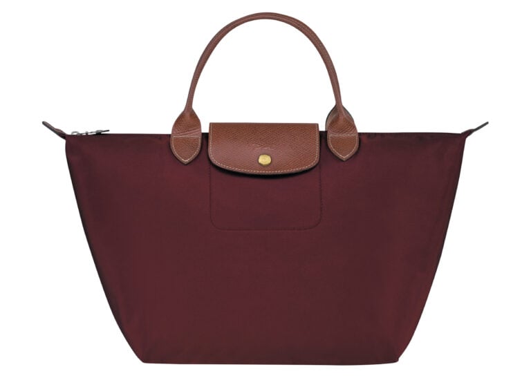 longchamp le pliage original medium handbag burgundy
