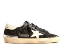 golden goose super star black glitter nappa cream (w)