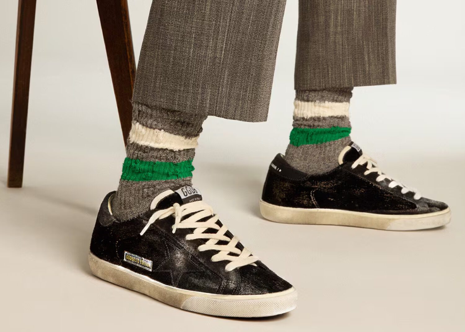 golden goose super star black velvet black suede