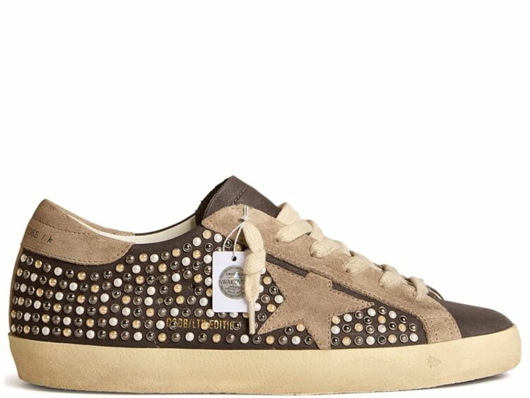 golden goose super star gray swarovski pearls dove (w)