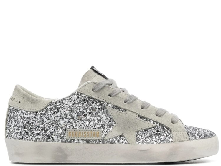 golden goose super star silver glitter ice gray (w)