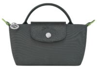 longchamp le pliage green pouch with handle graphite