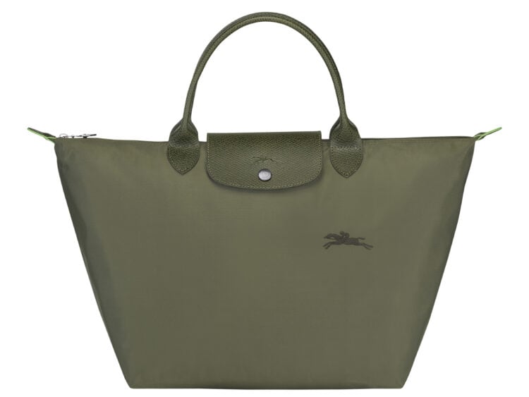 longchamp le pliage green medium handbag forest