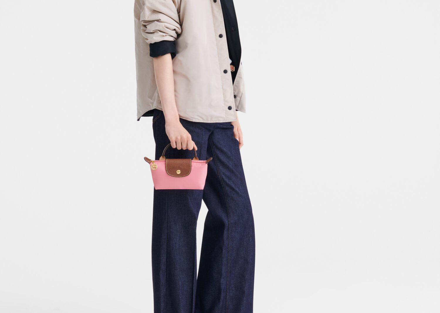 longchamp le pliage original pouch with handle marshmallow
