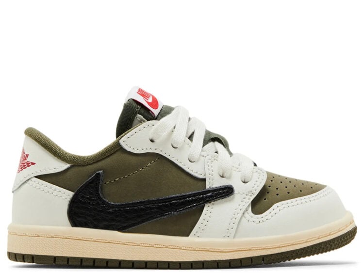 nike air jordan 1 retro low og sp travis scott medium olive (td)