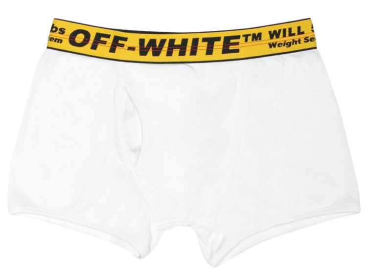 off white three pack stretch cotton boxer briefs white yellow black