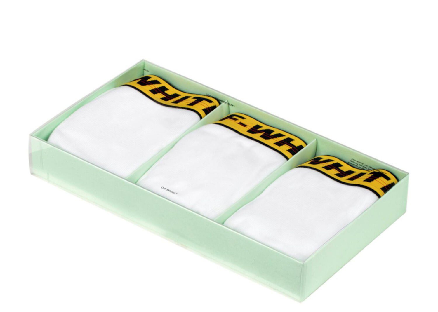 off white three pack stretch cotton boxer briefs white yellow black