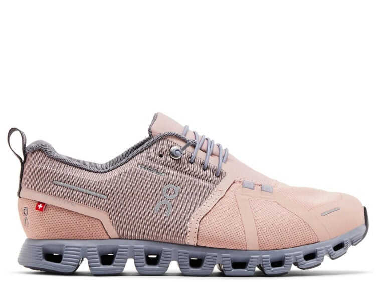 on running cloud 5 waterproof rose fossil (w)
