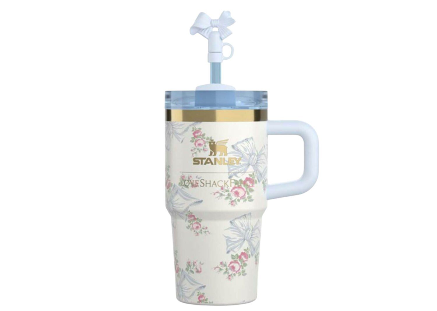 stanley x loveshackfancy flowstate quencher 20oz tumbler pastel blue