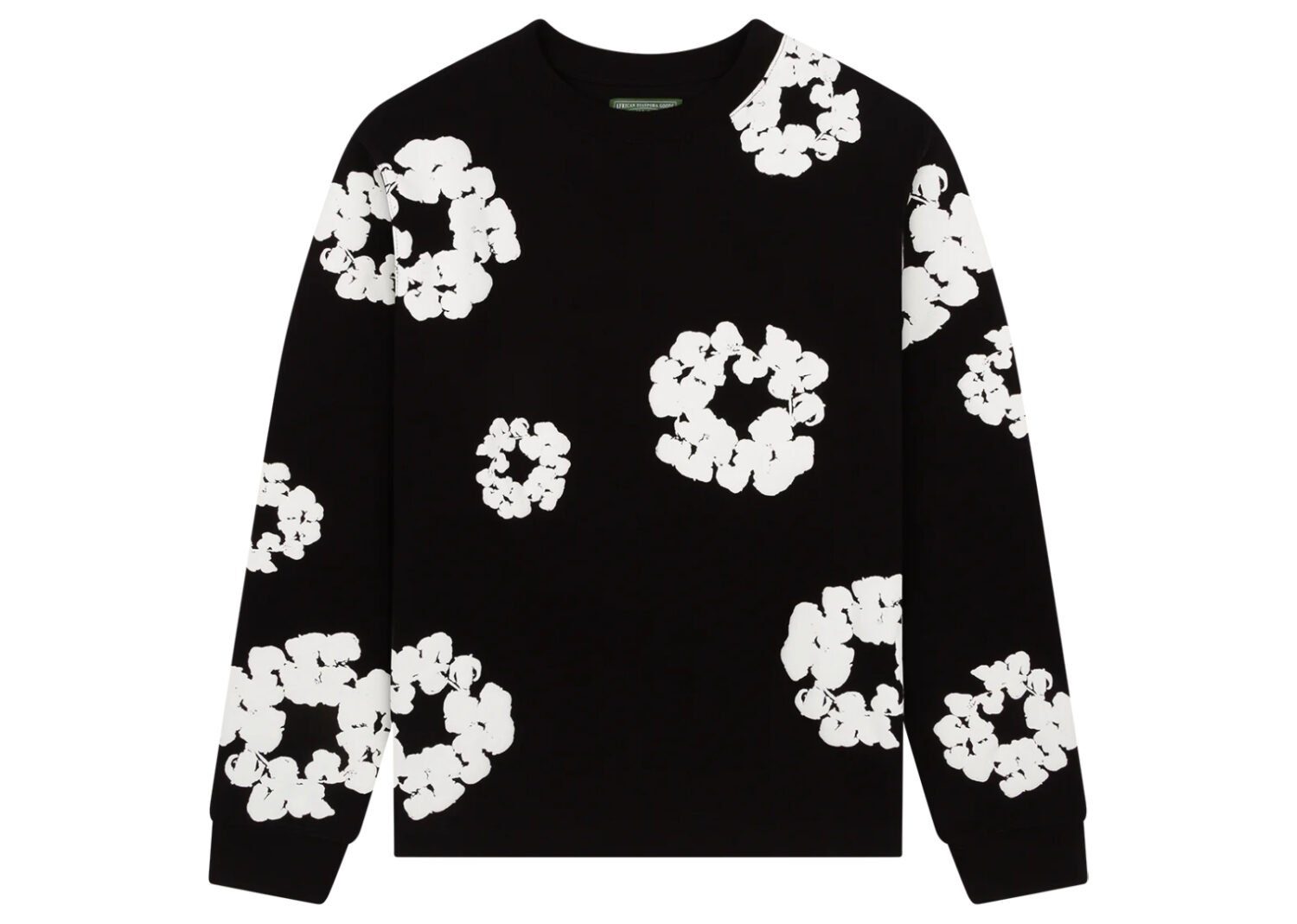denim tears long sleeve cotton wreath t shirt black
