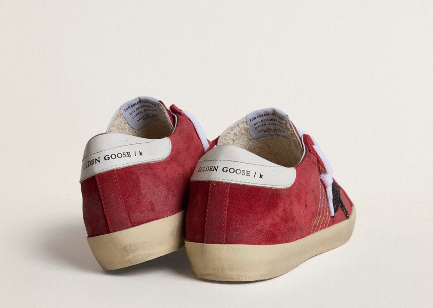 golden goose super star red suede with glitter star