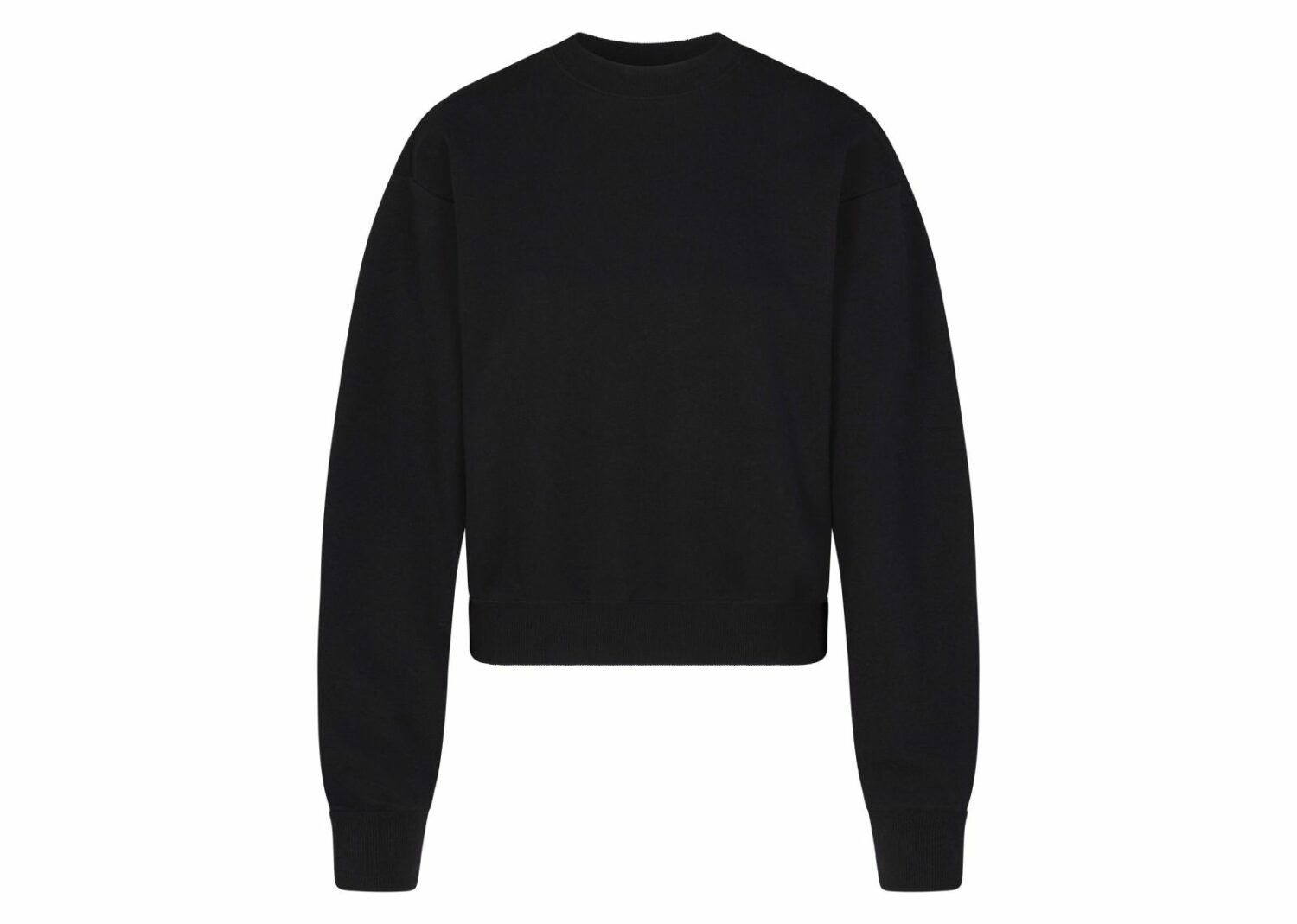 skims cotton fleece classic crewneck onyx