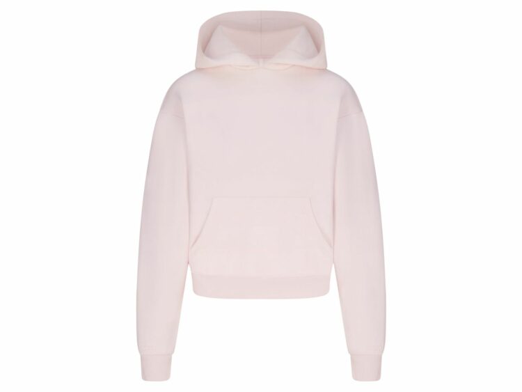 skims cotton fleece classic hoodie barely pink