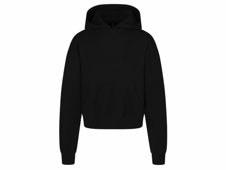 skims cotton fleece classic hoodie onyx