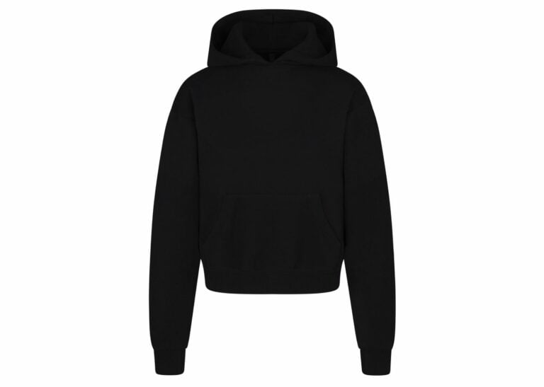 skims cotton fleece classic hoodie onyx