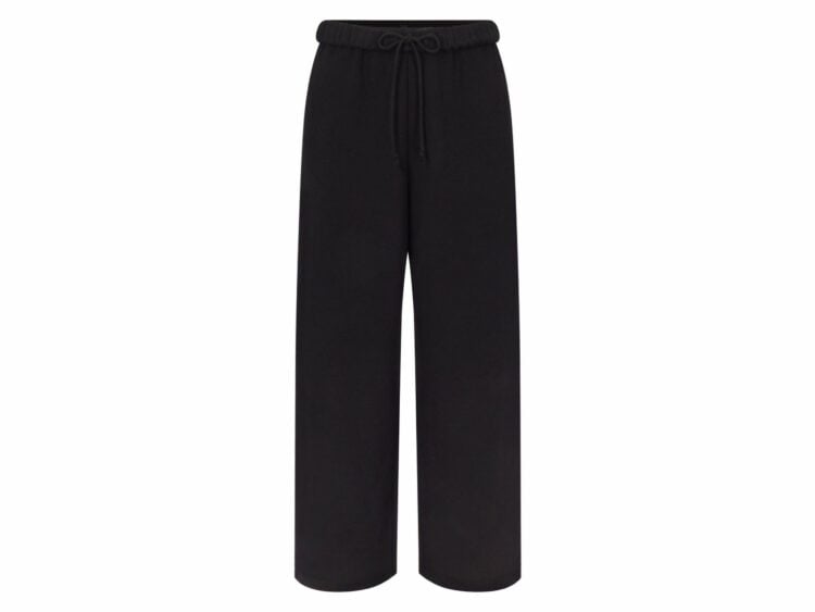 skims cotton fleece classic straight leg pant onyx