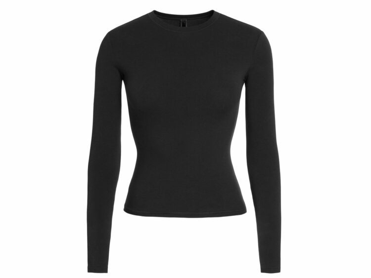 skims cotton jersey long sleeve t shirt soot