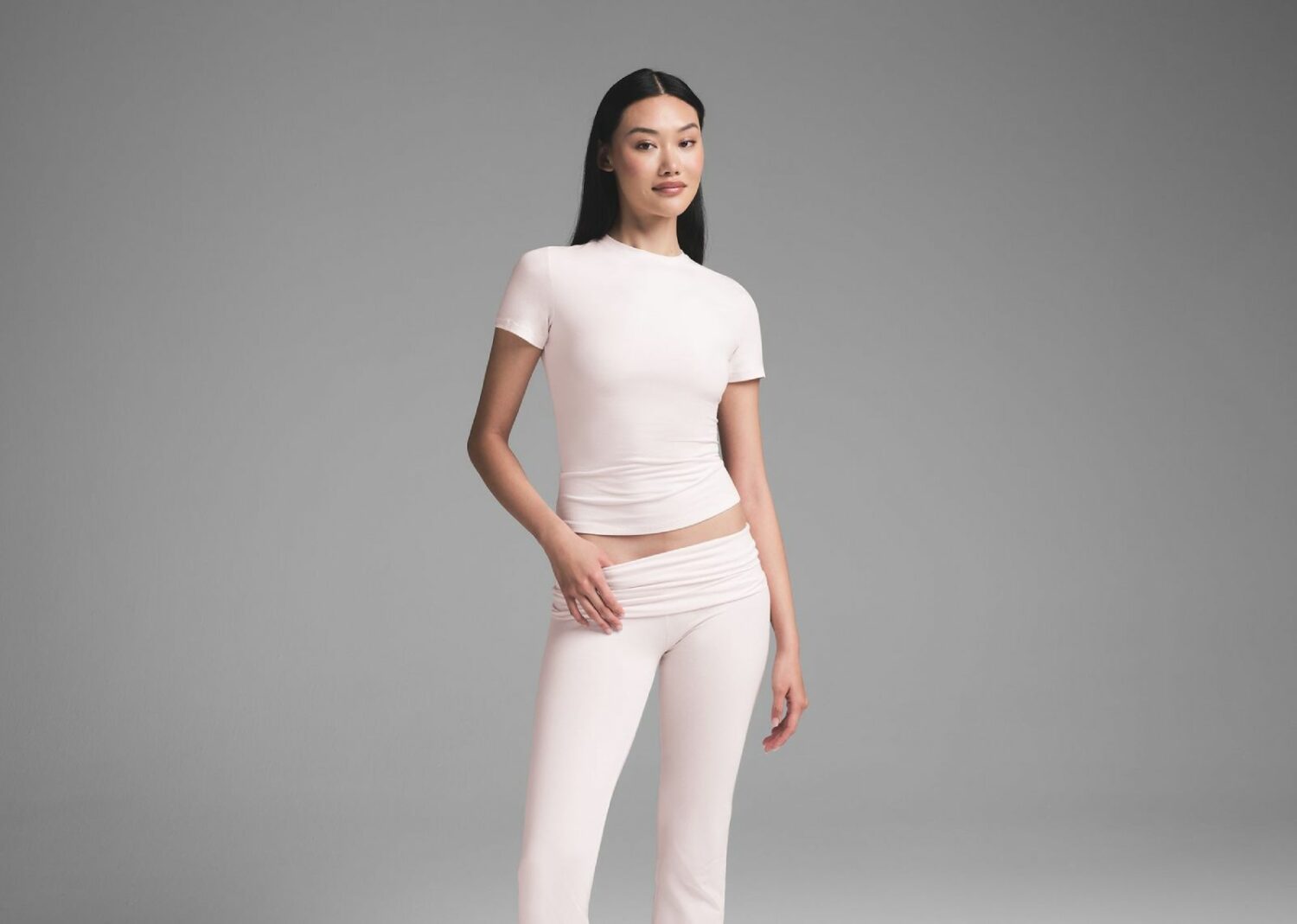 skims cotton jersey t shirt barely pink