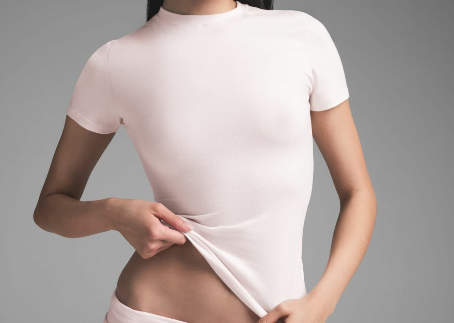skims cotton jersey t shirt barely pink