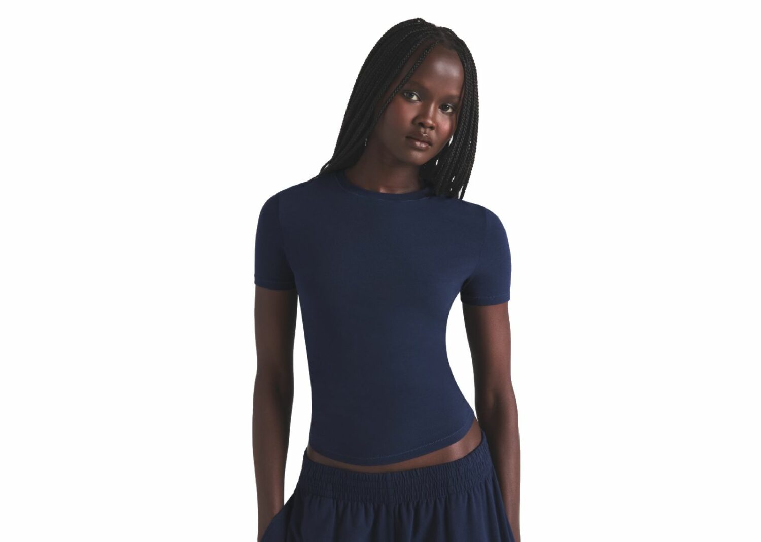 skims cotton jersey t shirt navy