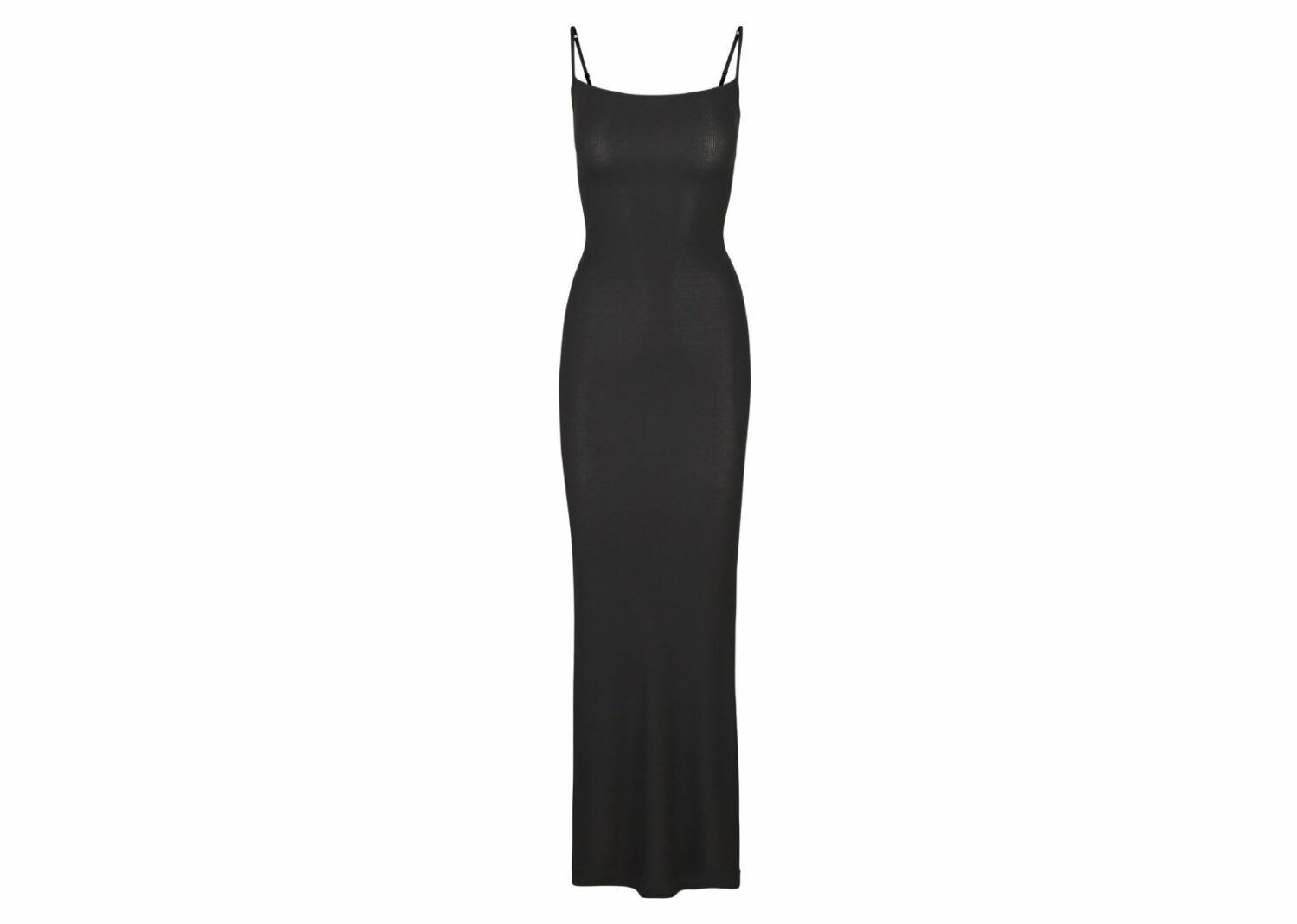 skims soft lounge long slip dress onyx