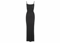 skims soft lounge long slip dress onyx