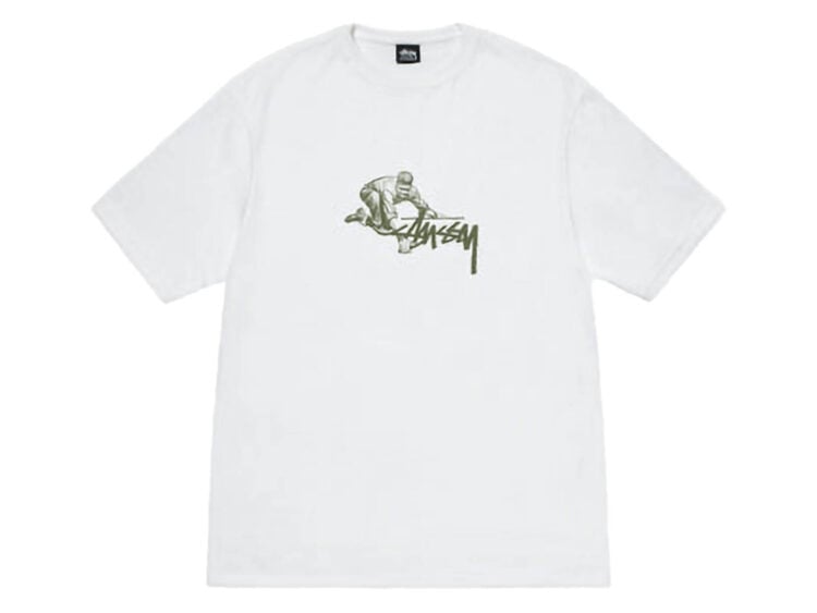 stussy worker tee white