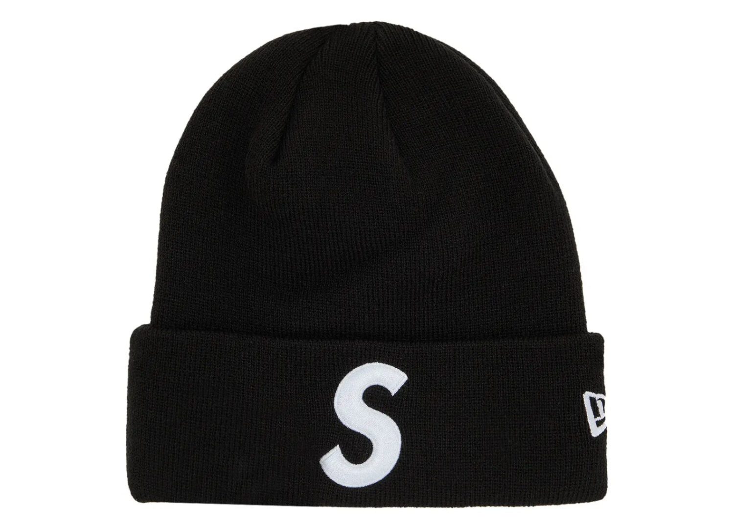 supreme new era s logo beanie (fw24) black