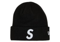 supreme new era s logo beanie (fw24) black